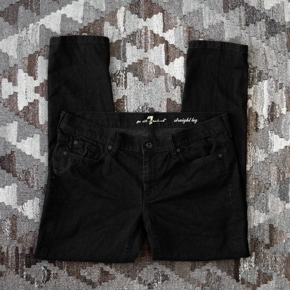 7 For All Mankind Denim - 7 FOR ALL MANKIND B(AIR) DENIM KIMMIE STRAIGHT IN BLACK SZ 32